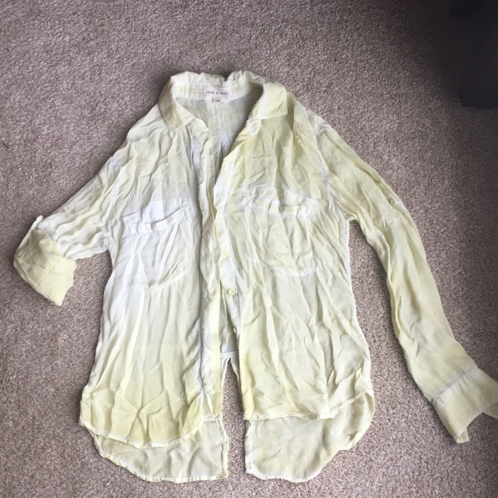 cloth & stone yellow button down